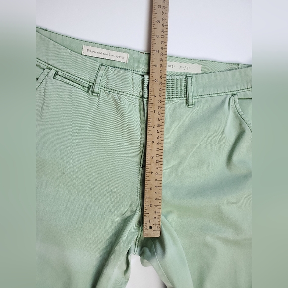 NWT Pilcro And The Letterpress Moss Green Cotton Stet Capri Womens 31 Imperfect - Picture 4 of 15